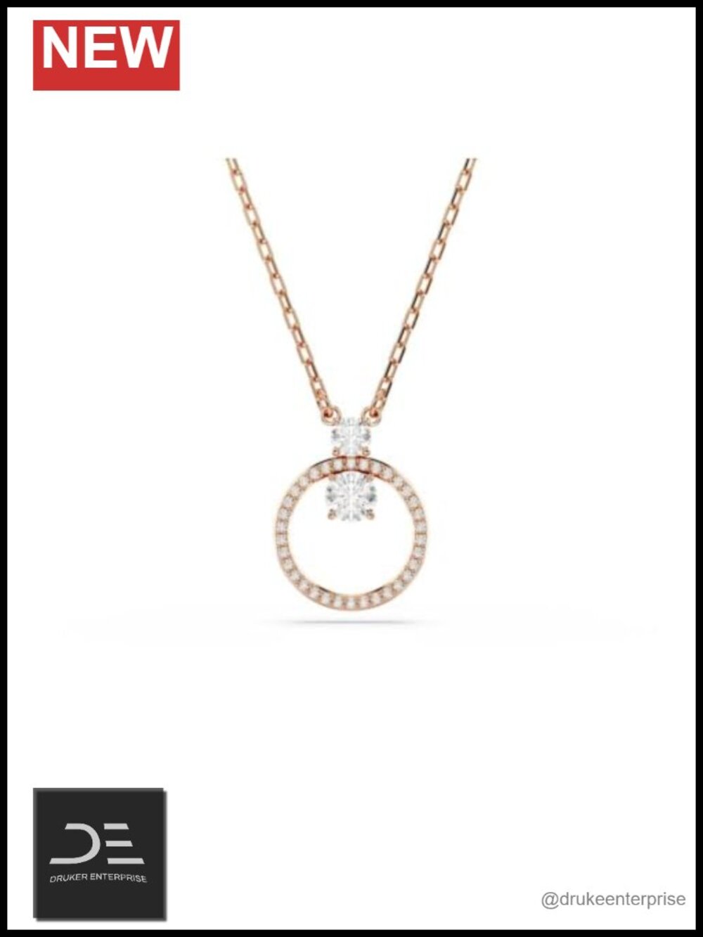 Swarovski Constella Pendant Necklace Rose Gold Tone Plated Crystal Zirconia